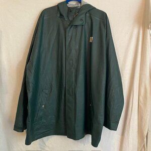 Carhartt Rain Jacket Mens XLTall Green Hooded Water Proof RN#14806